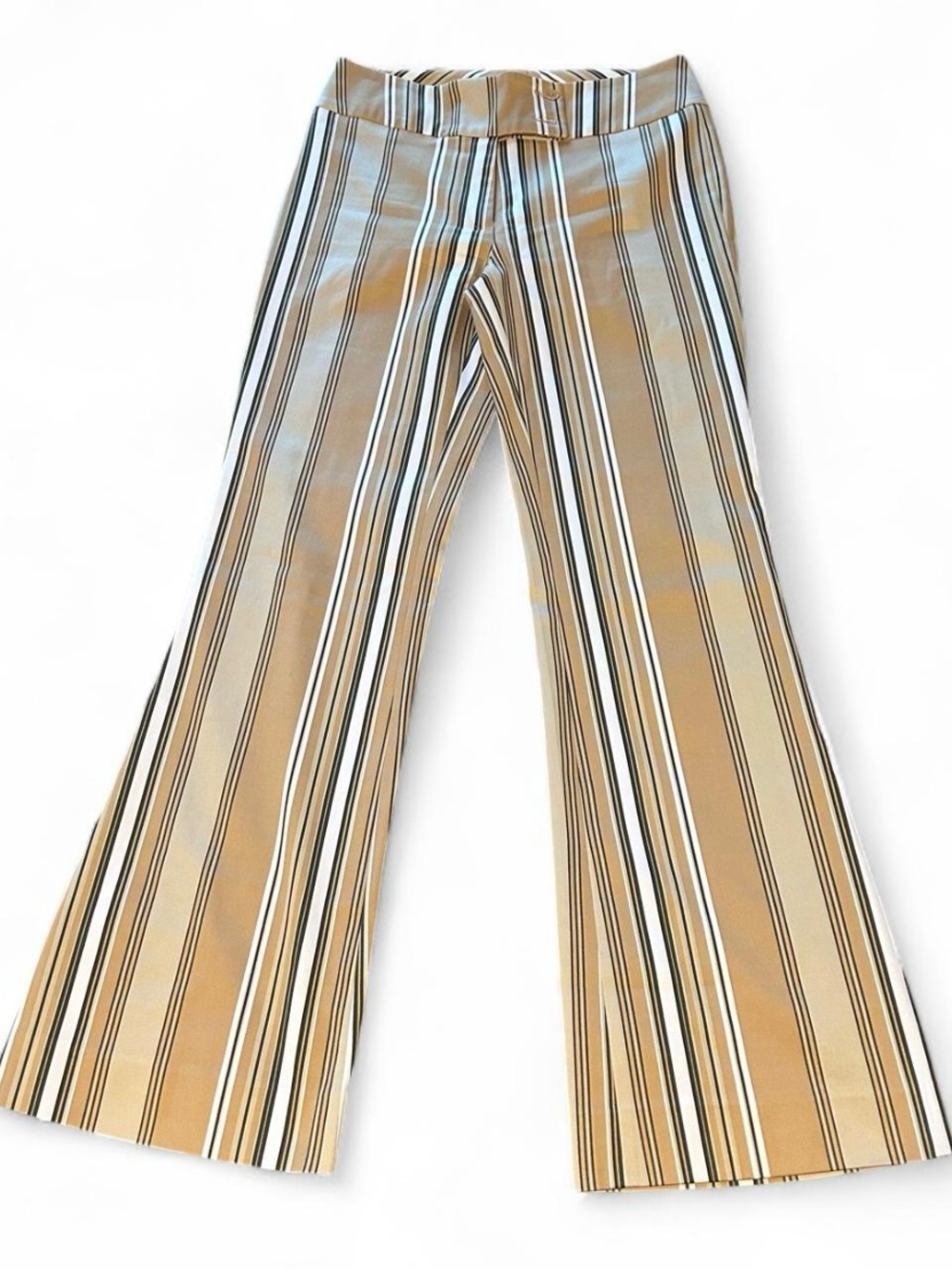 lea rome beige and white striped pants